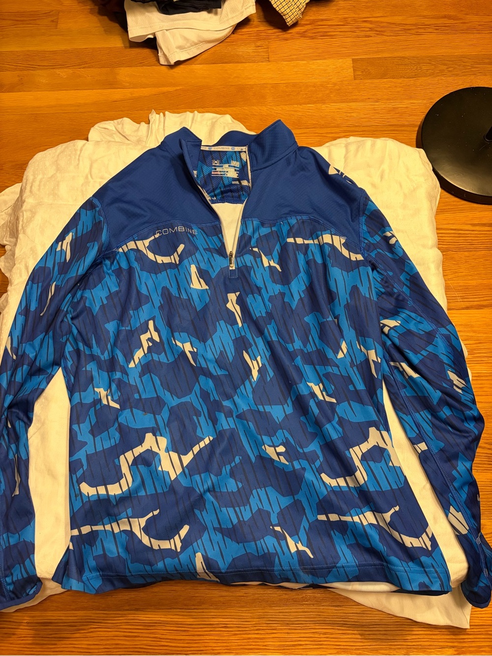 Under Armour Blue & White Camo Quarter-Zip Training Jacket